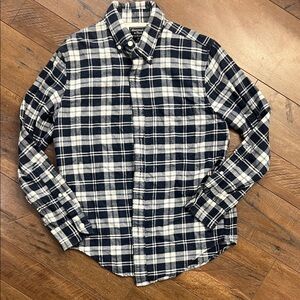Abercrombie & Fitch Men's Blue and White Checkered Shirt
